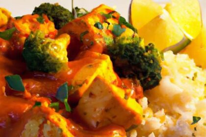 Savor Indian Tofu Tikka Masala with Flavorful Cauliflower Rice