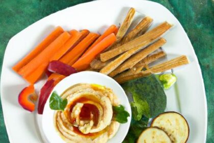 Crunchy Veggie Sticks Perfectly Paired with Creamy Hummus