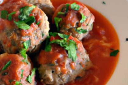 Savory Turkey Meatballs Simmered in Rich Tomato Sauce
