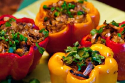 Colorful Stuffed Peppers: A Flavorful Rice & Veggie Delight