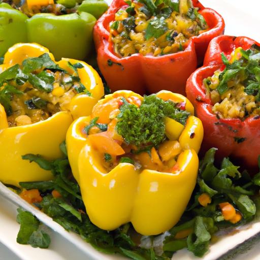Colorful Stuffed peppers: A Flavorful Rice & Veggie Delight