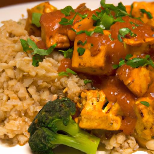 Savor Indian Tofu Tikka Masala with Flavorful Cauliflower Rice