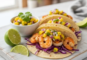 Shrimp Tacos with Zesty Mango Salsa
