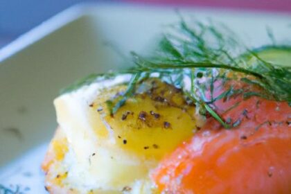 Savory Baked Eggs with Salmon and Fresh Dill Delight