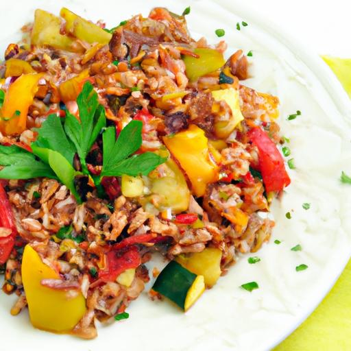 Wholesome Farro with Vibrant Roasted Vegetables Delight