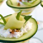 Refreshing Cucumber Cups Filled with Creamy Fresh Cheese