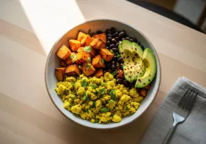Tofu Scramble & Sweet Potato Bowl
