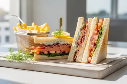 Classic Smoked Salmon Club Sandwich