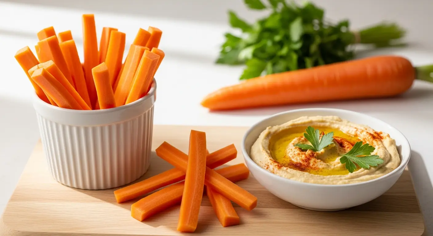 Crunchy Carrot Sticks with Hummus