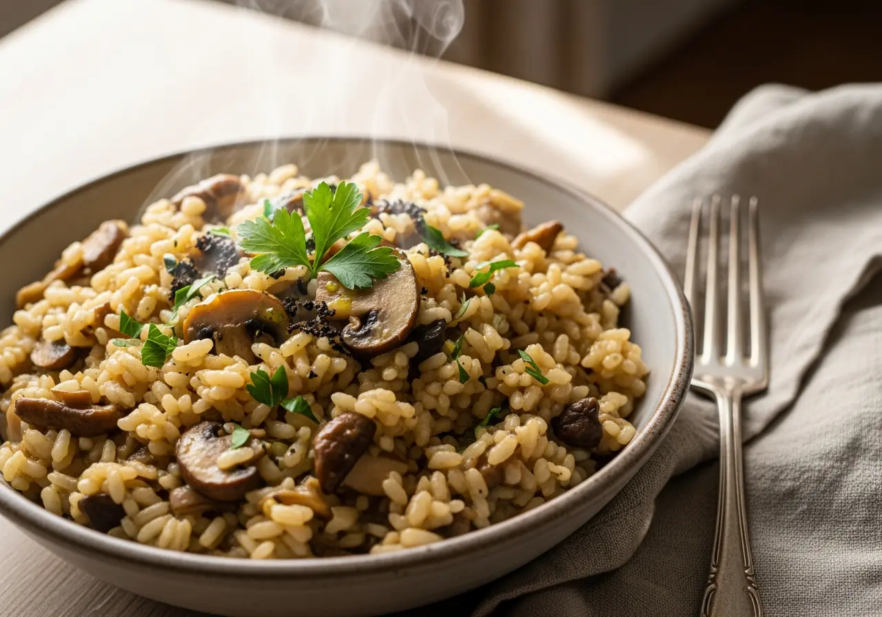 Decadent Creamy Mushroom Risotto
