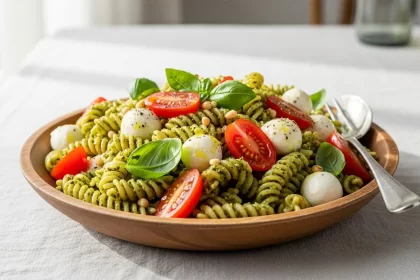 Pesto Pasta Salad with Cherry Tomatoes Delight
