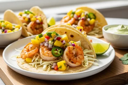 Shrimp Tacos with Vibrant Mango Salsa Delight