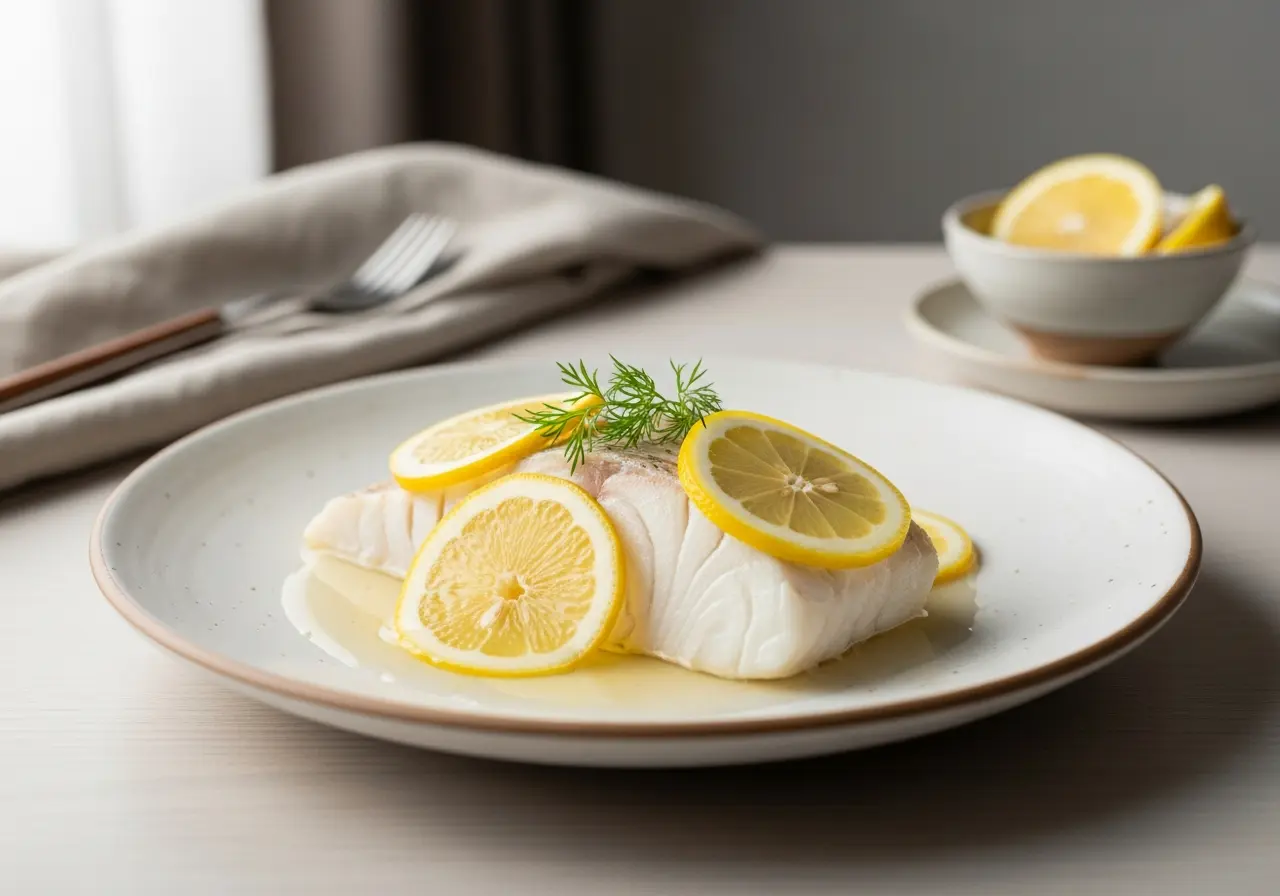  Steamed White Fish with Lemon