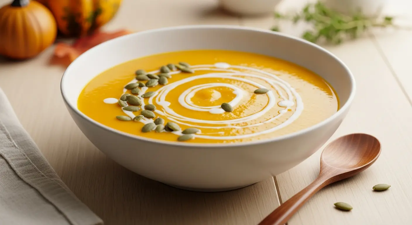 Velvety Pumpkin Soup with Coconut Milk
