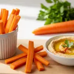 Crunchy Carrot Sticks with Hummus