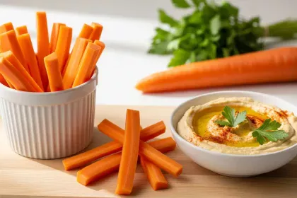 Crunchy Carrot Sticks with Hummus