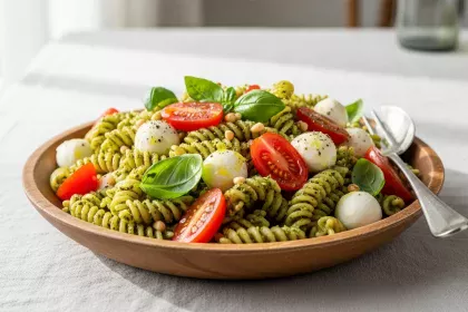 Pesto Pasta Salad with Cherry Tomatoes Delight