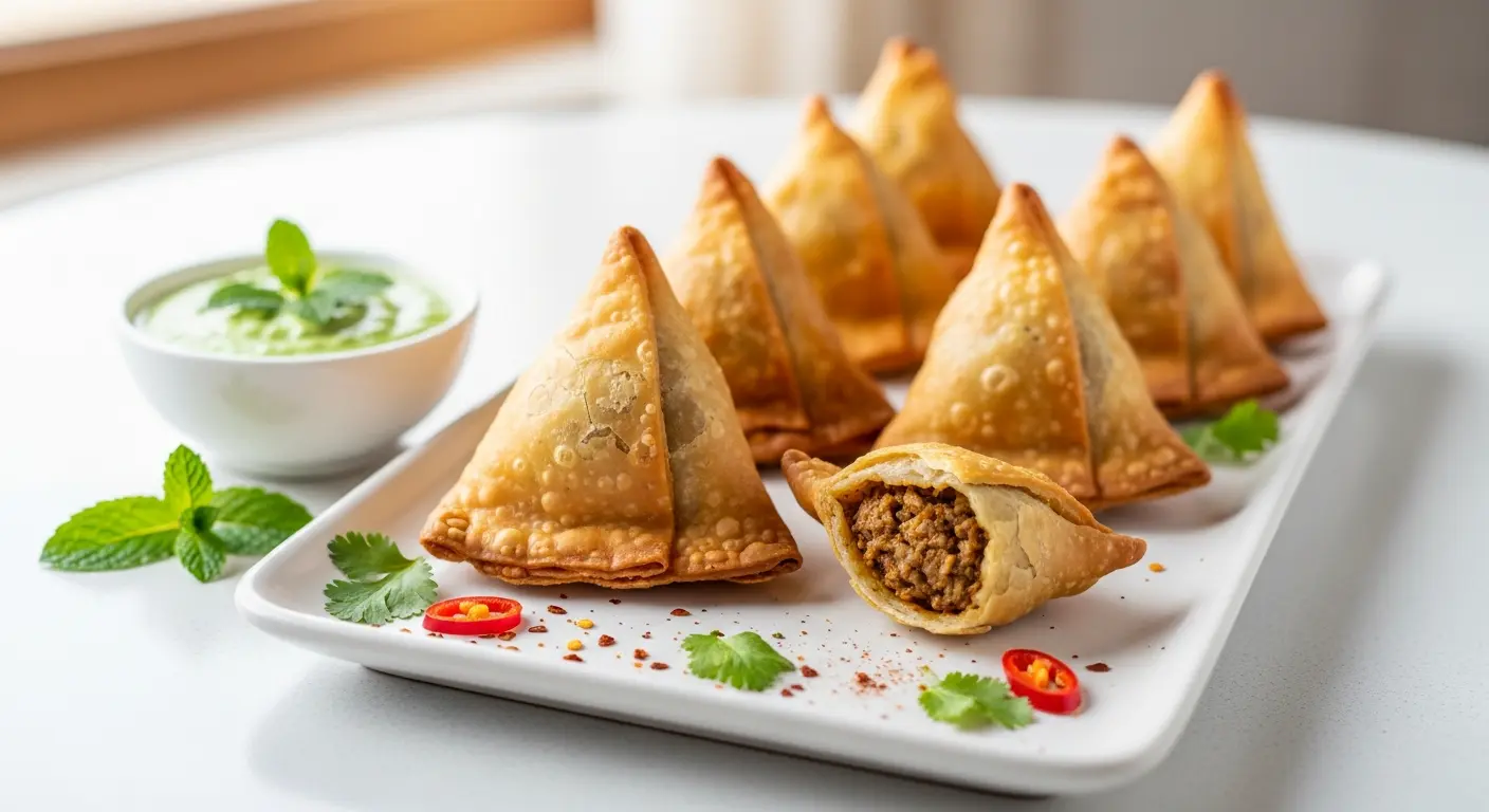 Savoring Beef Samosas Crispy Bites of Spiced Delight
