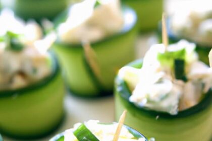 Refreshing Cucumber Cups Stuffed with Creamy Fresh Cheese